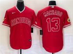 San Diego Padres #13 Manny Machado Red Cool Base Stitched Jersey