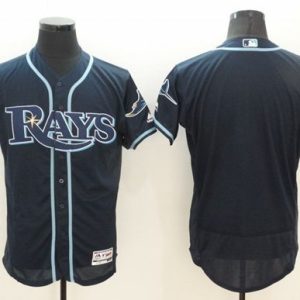 Rays Blank Dark Blue Flexbase Authentic Collection Stitched Jersey