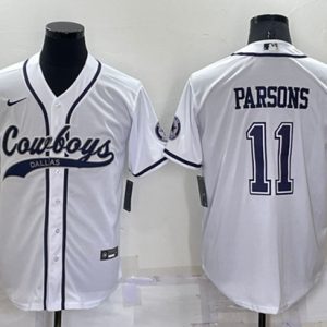 Dallas Cowboys #11 Micah Parsons White Cool Base Stitched Baseball Jersey