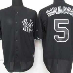 Yankees #5 Joe DiMaggio Black Fashion Stitched Jersey
