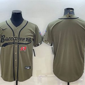 Tampa Bay Buccaneers Blank Olive 2022 Salute To Service Cool Base Stitched Baseball Jersey