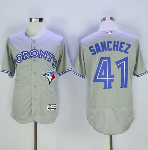 Blue Jays #41 Aaron Sanchez Grey Flexbase Authentic Collection Stitched Jersey