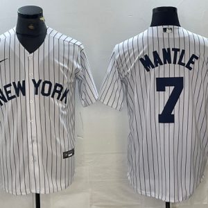 New York Yankees #7 Mickey Mantle White Cool Base Stitched Jersey