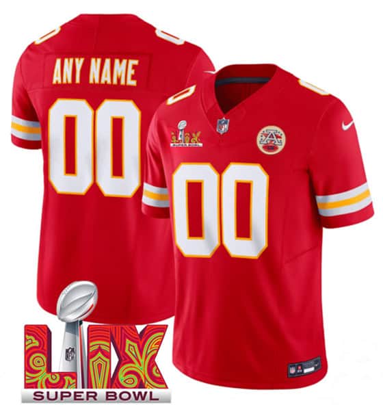 Kansas City Chiefs Custom Red F.U.S.E. 2025 Super Bowl LIX Patch Vapor Untouchable Limited Stitched Jersey