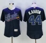 Braves #44 Hank Aaron Navy Blue Flexbase Authentic Collection Stitched Jersey
