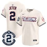 New York Yankees #2 Derek Jeter Cream The Bronx Graffiti V2 Vapor Limited Stitched Jersey