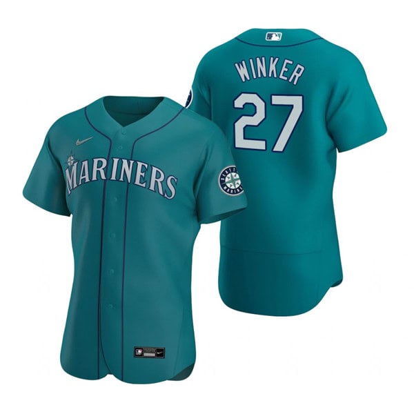 Seattle Mariners #27 Jesse Winker Aqua Flex Base Stitched Jersey