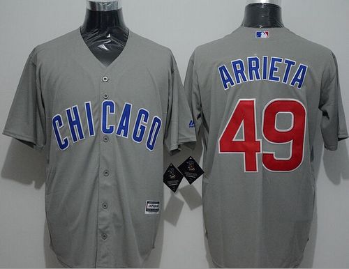 Cubs #49 Jake Arrieta Grey New Cool Base Stitched Jersey