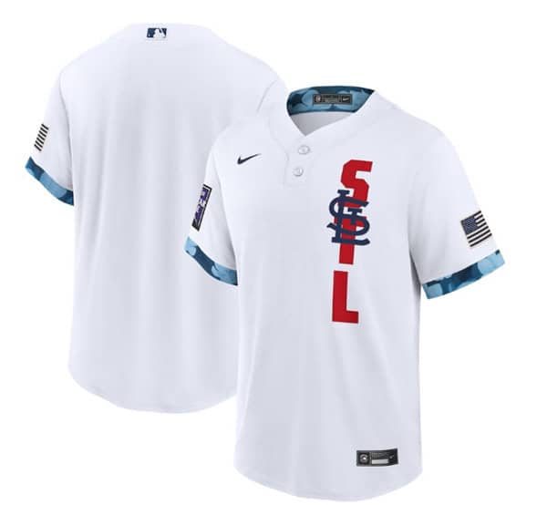St. Louis Cardinals Blank 2021 White All-Star Cool Base Stitched Jersey