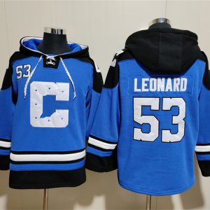 Indianapolis Colts #53 Shaquille Leonard Blue Ageless Must-Have Lace-Up Pullover Hoodie