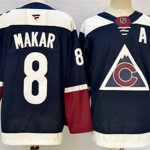 Colorado Avalanche #8 Cale Makar Navy 2024-25 Alternate With A Patch Stitched Jersey