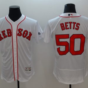 Boston Red Sox #50 Mookie Betts White Flexbase Stitched Jersey