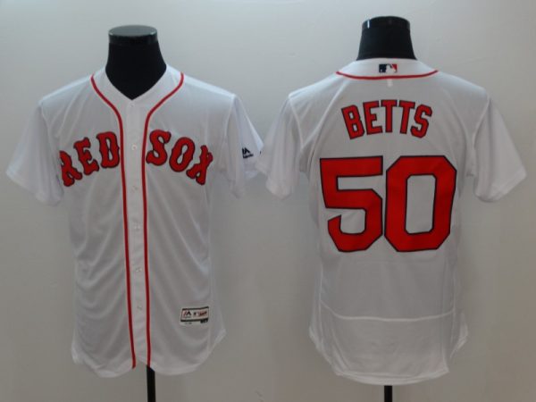 Boston Red Sox #50 Mookie Betts White Flexbase Stitched Jersey
