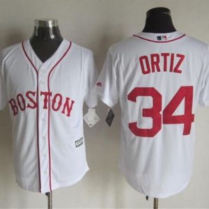 Red Sox #34 David Ortiz White Alternate Home New Cool Base Stitched Jersey