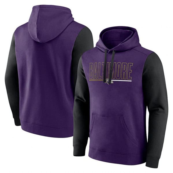 Baltimore Ravens Purple Black Outline Pullover Hoodie
