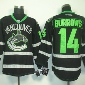 Canucks #14 Alexandre Burrows Black Ice Stitched Jersey