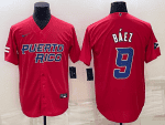 Puerto Rico #9 Javier B¨¢ez 2023 Red World Classic Stitched Jersey