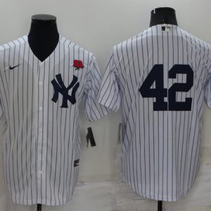 New York Yankees #42 Mariano Rivera White Cool Base Stitched Baseball Jersey