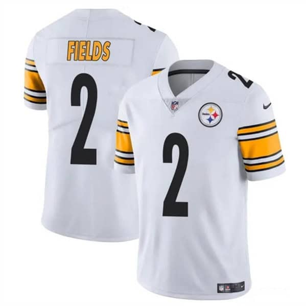 Pittsburgh Steelers #2 Justin Fields White Vapor Untouchable Limited Stitched Jersey