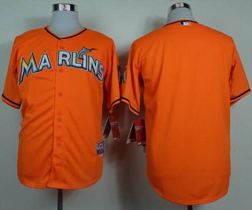 Marlins Blank Orange Cool Base Stitched Jersey