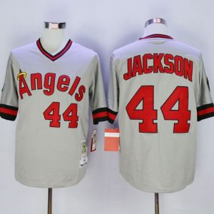 Mitchell And Ness Angels Of Anaheim #44 Reggie Jackson Stitched Grey Jersey