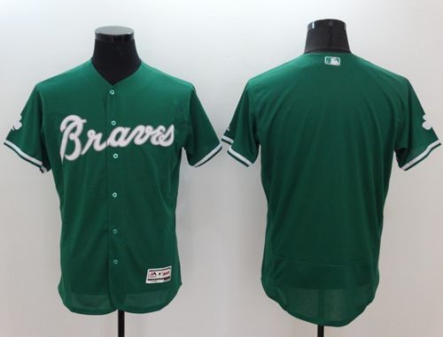 Braves Blank Green Celtic Flexbase Authentic Collection Stitched Jersey