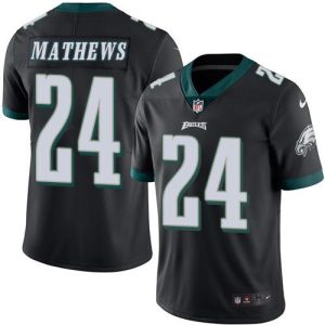 Eagles #24 Ryan Mathews Black Stitched Limited Rush Nike Jersey
