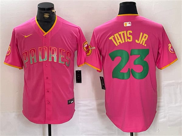 San Diego Padres #23 Fernando Tatis Jr. Pink Cool Base Stitched Jersey