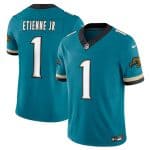 Jacksonville Jaguars #1 Travis Etienne JR Teal 2024 F.U.S.E. Prowler Throwback Vapor Limited Stitched Jersey