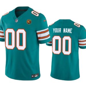 Miami Dolphins Custom Aqua 2023 F.U.S.E. Alternate With John Madden Patch Vapor Limited Stitched Jersey