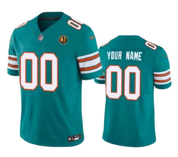 Miami Dolphins Custom Aqua 2023 F.U.S.E. Alternate With John Madden Patch Vapor Limited Stitched Jersey