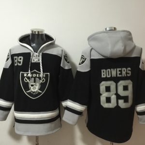 Las Vegas Raiders #89 Brock Bowers Black Ageless Must-Have Lace-Up Pullover Hoodie