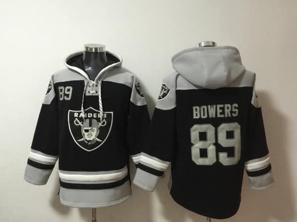 Las Vegas Raiders #89 Brock Bowers Black Ageless Must-Have Lace-Up Pullover Hoodie
