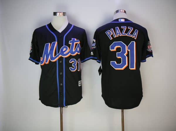 New York Mets #31 Mike Piazza Black Hall Of Fame Flexbase Stitched Jersey