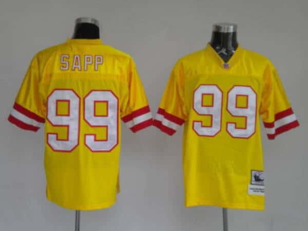 Mitchell And Ness Buccaneers Active Custom Stitched 1996 Dark Yellow Jersey