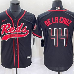 Cincinnati Reds #44 Elly De La Cruz Black Cool Base Stitched Jersey