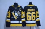 Pittsburgh Penguins #66 Mario Lemieux Adidas Black Road Authentic Stitched Jersey