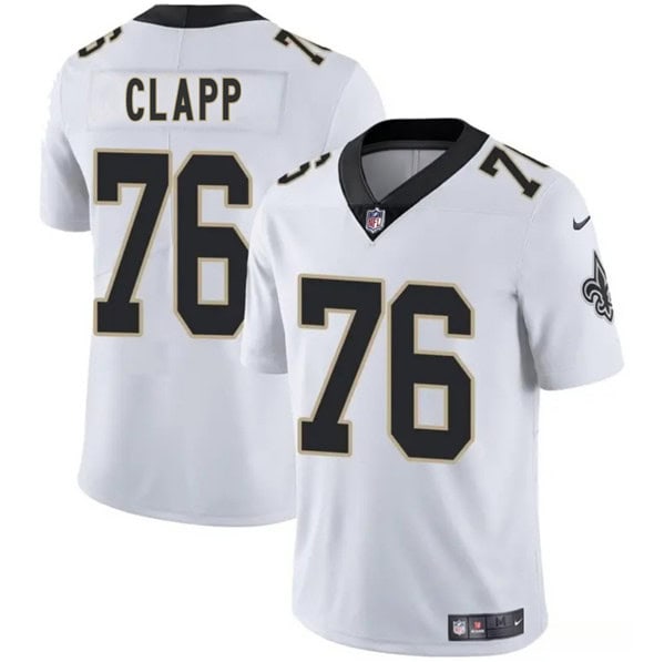 New Orleans Saints #76 Will Clapp White 2025 Vapor Limited Stitched Jersey