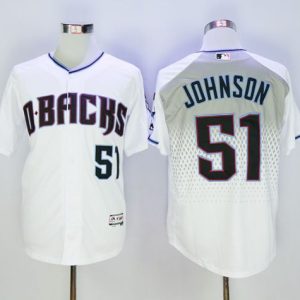 Diamondbacks #51 Randy Johnson White Capri New Cool Base Stitched Jersey