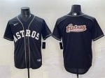 Houston Astros Team Big Logo Black Lights Out Limited Stitched Jersey