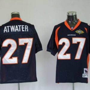 Mitchel Ness Broncos #27 Steve Atwater Blue With 2010 Super Bowl Patch Stitched Throwback Jersey