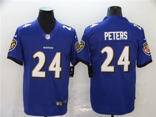 Baltimore Ravens #24 Marcus Peters Purple Vapor Untouchable Jersey