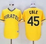 Pirates #45 Gerrit Cole Gold New Cool Base Stitched Jersey