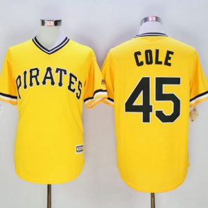 Pirates #45 Gerrit Cole Gold New Cool Base Stitched Jersey