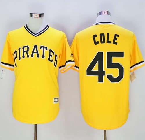 Pirates #45 Gerrit Cole Gold New Cool Base Stitched Jersey