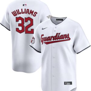 Cleveland Guardians #32 Gavin Williams White Cool Base Stitched Jersey
