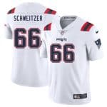 New England Patriots #66 Wes Schweitzer White 2025 Vapor Limited Stitched Jersey