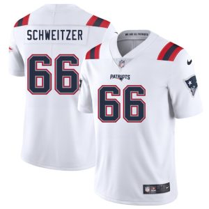 New England Patriots #66 Wes Schweitzer White 2025 Vapor Limited Stitched Jersey