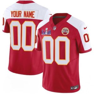 Kansas City Chiefs Custom Red White 2024 F.U.S.E. Super Bowl LVIII Patch Vapor Untouchable Limited Stitched Jersey