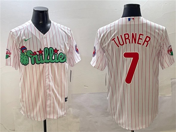Philadelphia Phillies #7 Trea Turner White Phanatic Cool Base Stitched Jersey